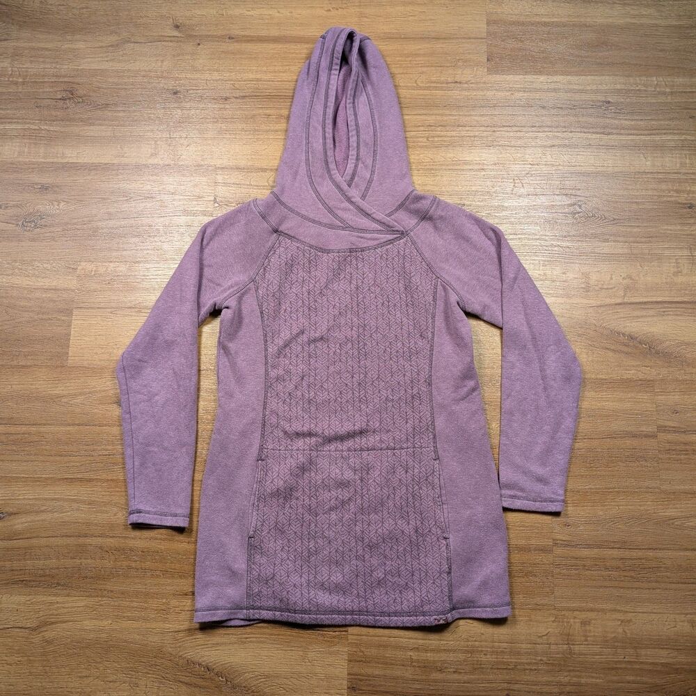 PrAna Tarane Tunic Hoodie Womens M Dusty Purple Long Sweatshirt Pockets